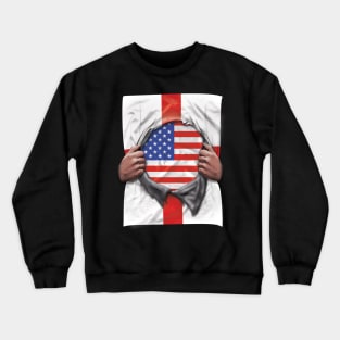 USA Flag English Flag Ripped - Gift for English From USA Crewneck Sweatshirt